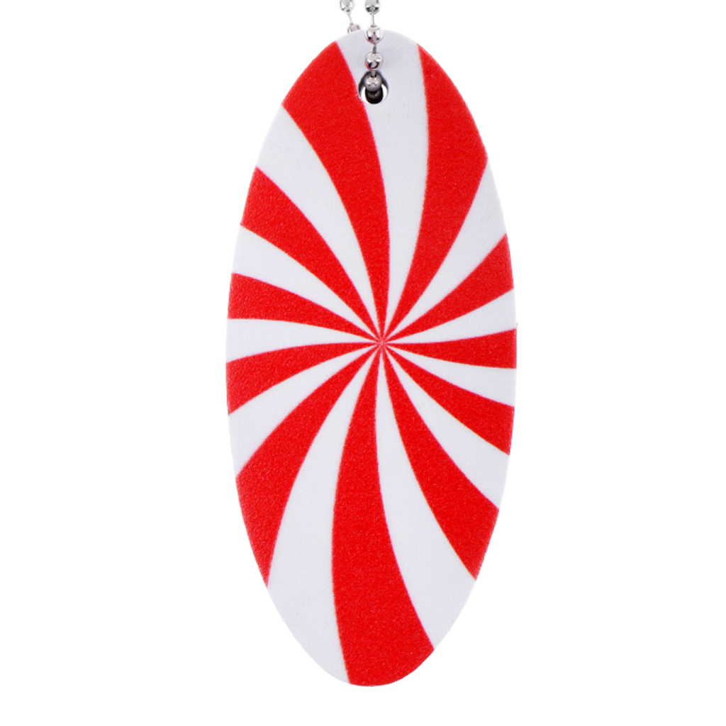 Red White EVA Surfboard Shape Floating Boating Yachting Key Ring Keychain