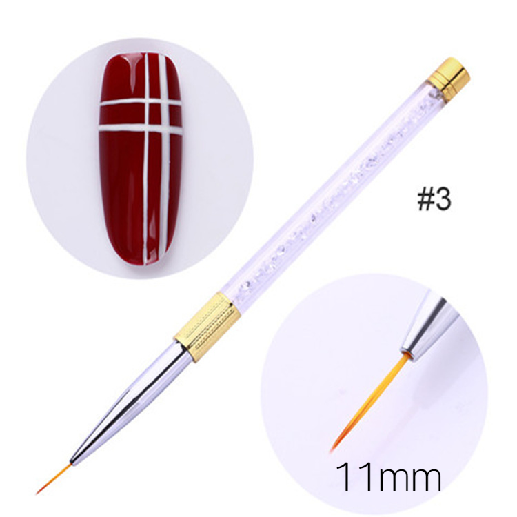 Description Picture 6 of itemClearance! 1/3Pcs Acrylic Nail Art Liner Brush Set 3D Tips Manicure Ultra-thin Line Drawing Pen UV Gel Brushes Painting Tools