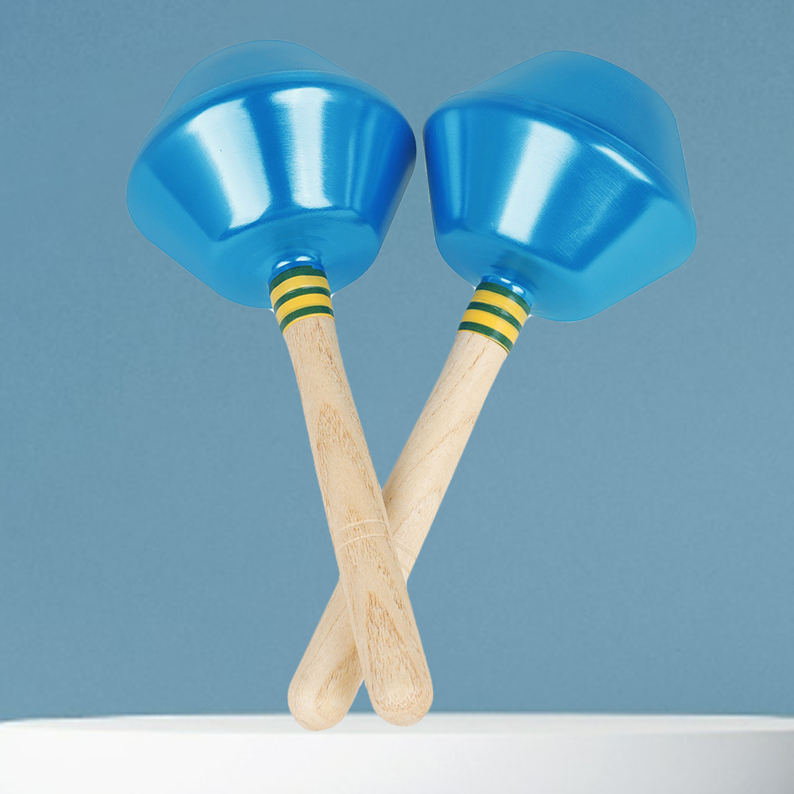 2 Pieces Educational Sand Hammer Wooden Handle Percussion Musical Instrument Toy for Performance