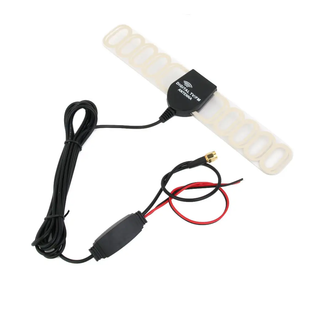 SMA Connector Car Digital TV Antenna Aerial Amplifier Booster 3M Cable