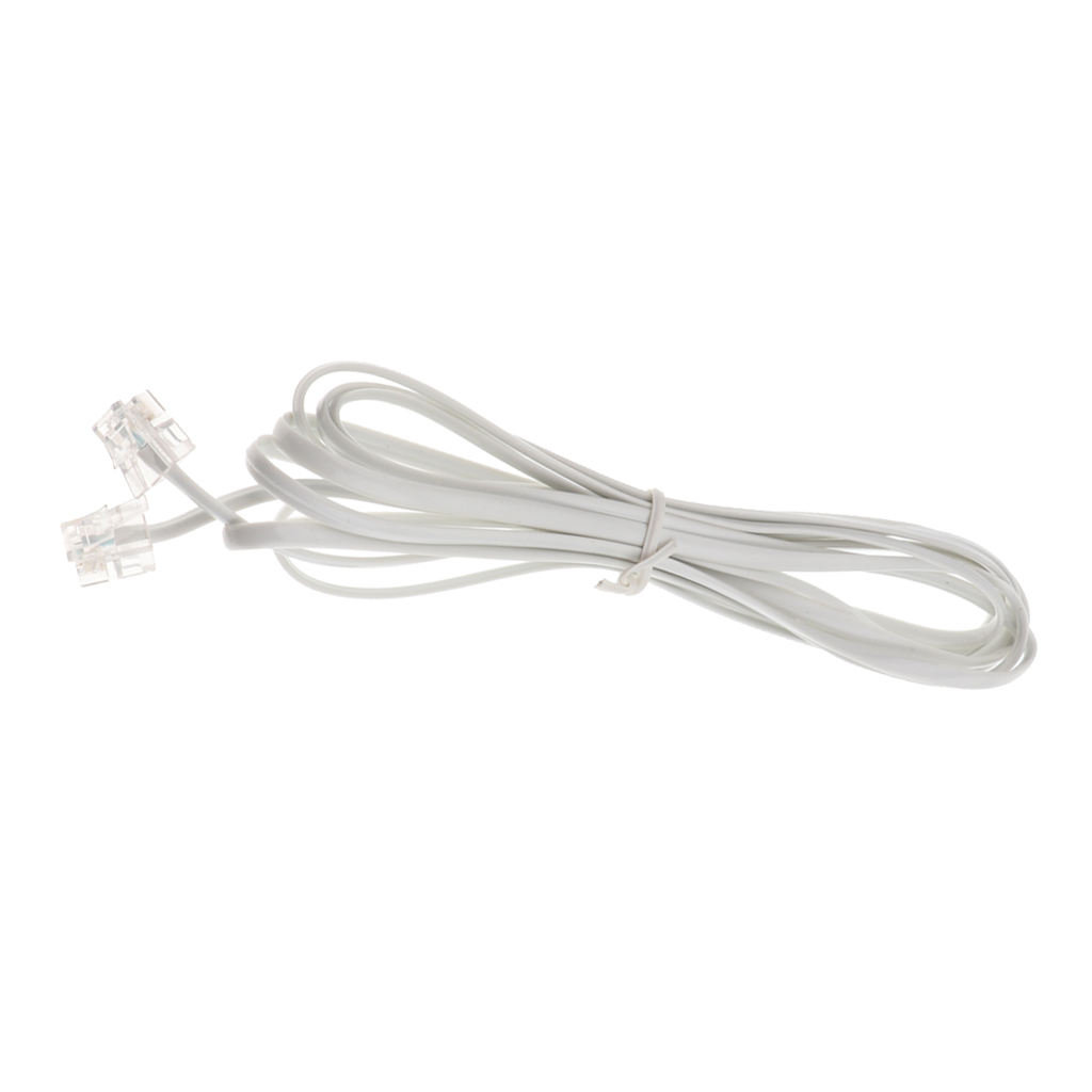 RJ11 Telephone Line Cord Cable, High-speed Internet Modem Cable 6P2C (10 Feet )