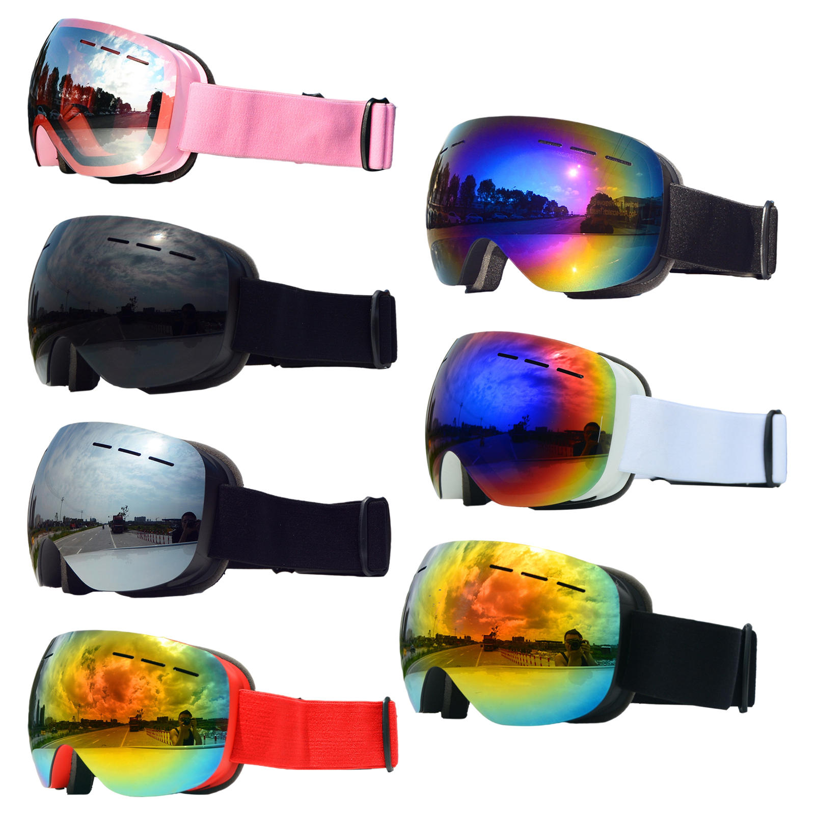 Ski Goggles Magnetic Racing Anti Fog Snow UV Protection Interchangeable Frameless Glasses for Sports Snowboard Skiing Boys Girls