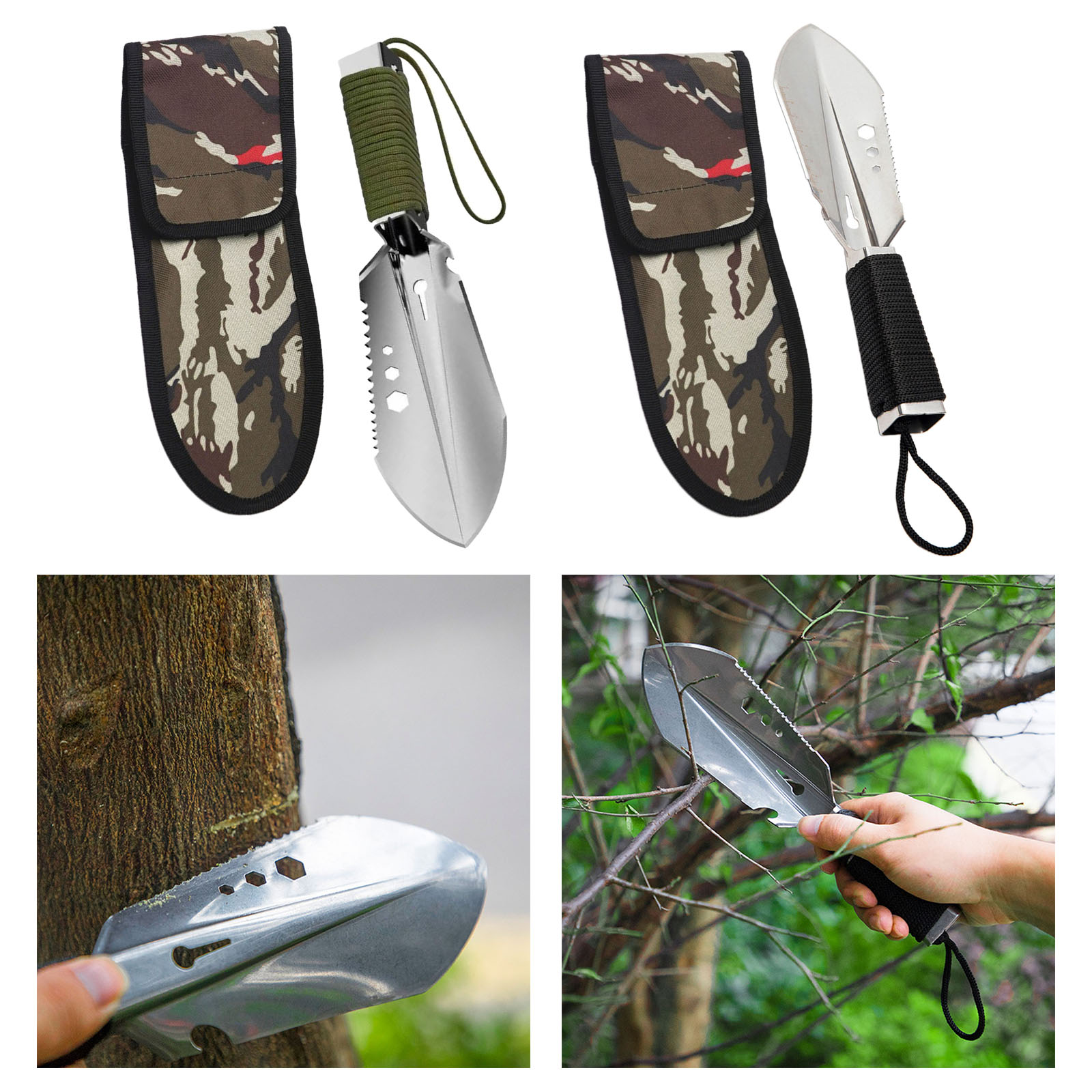 Multi Functional Garden Shovel Sawtooth Hex Wrench Digging Trowel Knife Spear Garden Bonsai Spade Tool 6 in 1 Multi-functional