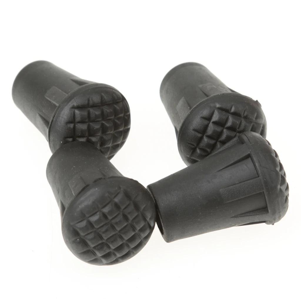 4pcs Rubber Tips for Trekking Poles - Replacement Pole Tip Protector fit Most
