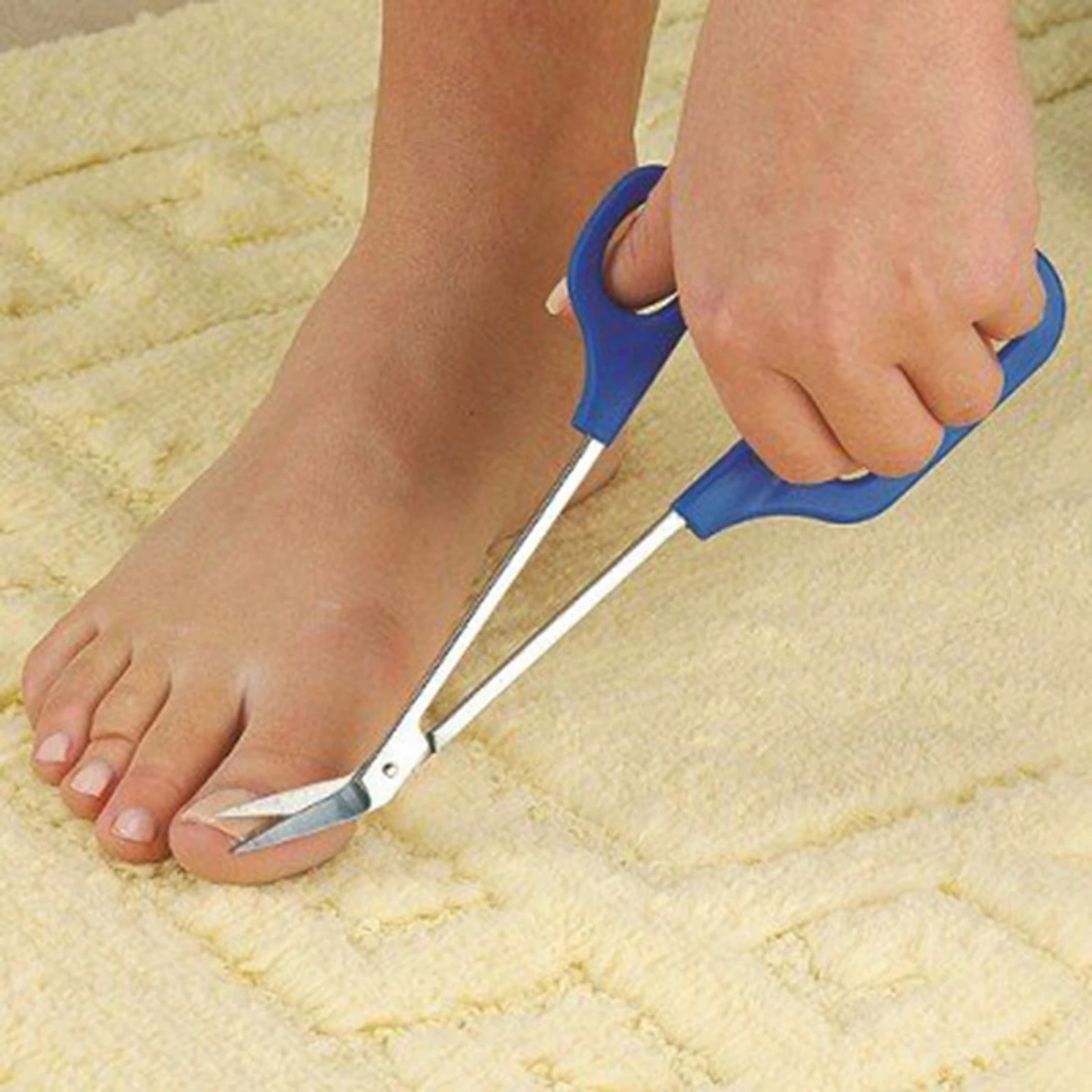 Long Handle Toenail Scissors Pedicure for Seniors Humanized Design Easy Use