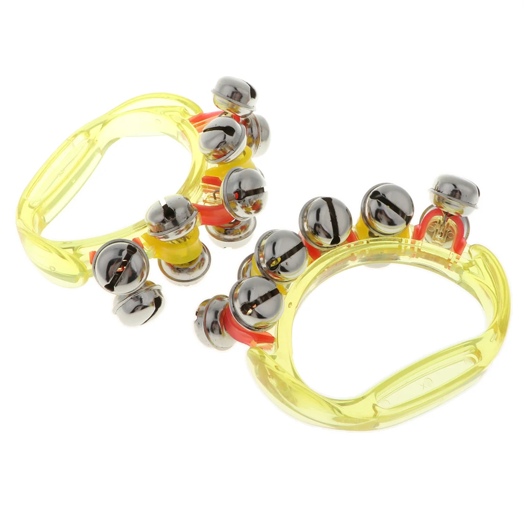 2 PCS Baby Tambourine Hand Shaking Jingle Bells Children Dancing Toy Gifts