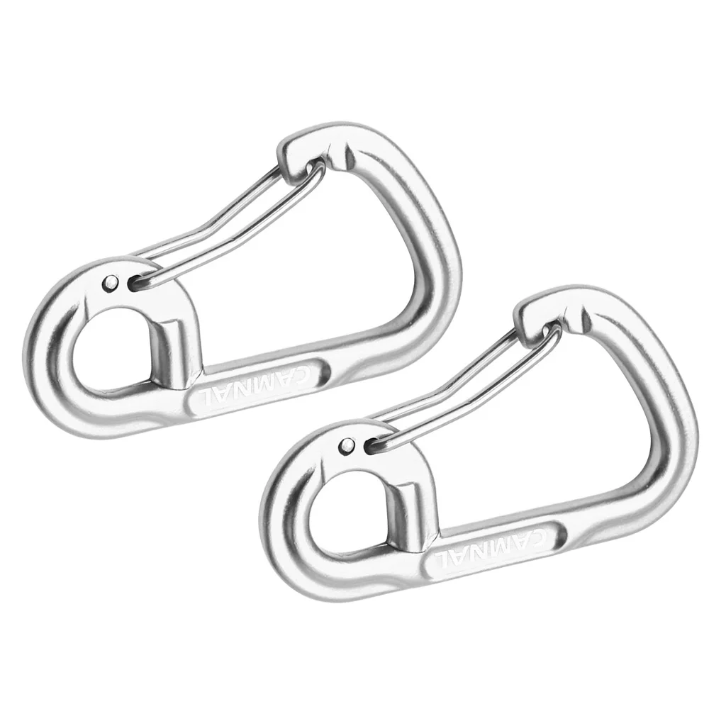 MagiDeal Keychain Carabiner Clip 2Pcs Wiregate Carabiner Keychain for Hammock, Camping, Backpacking, Dog Leash