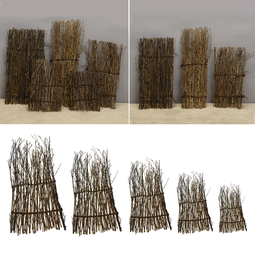 5 Sizes Garden Divider Screening Border Bamboo Slat Willow Reed Brushwood Fence Roll