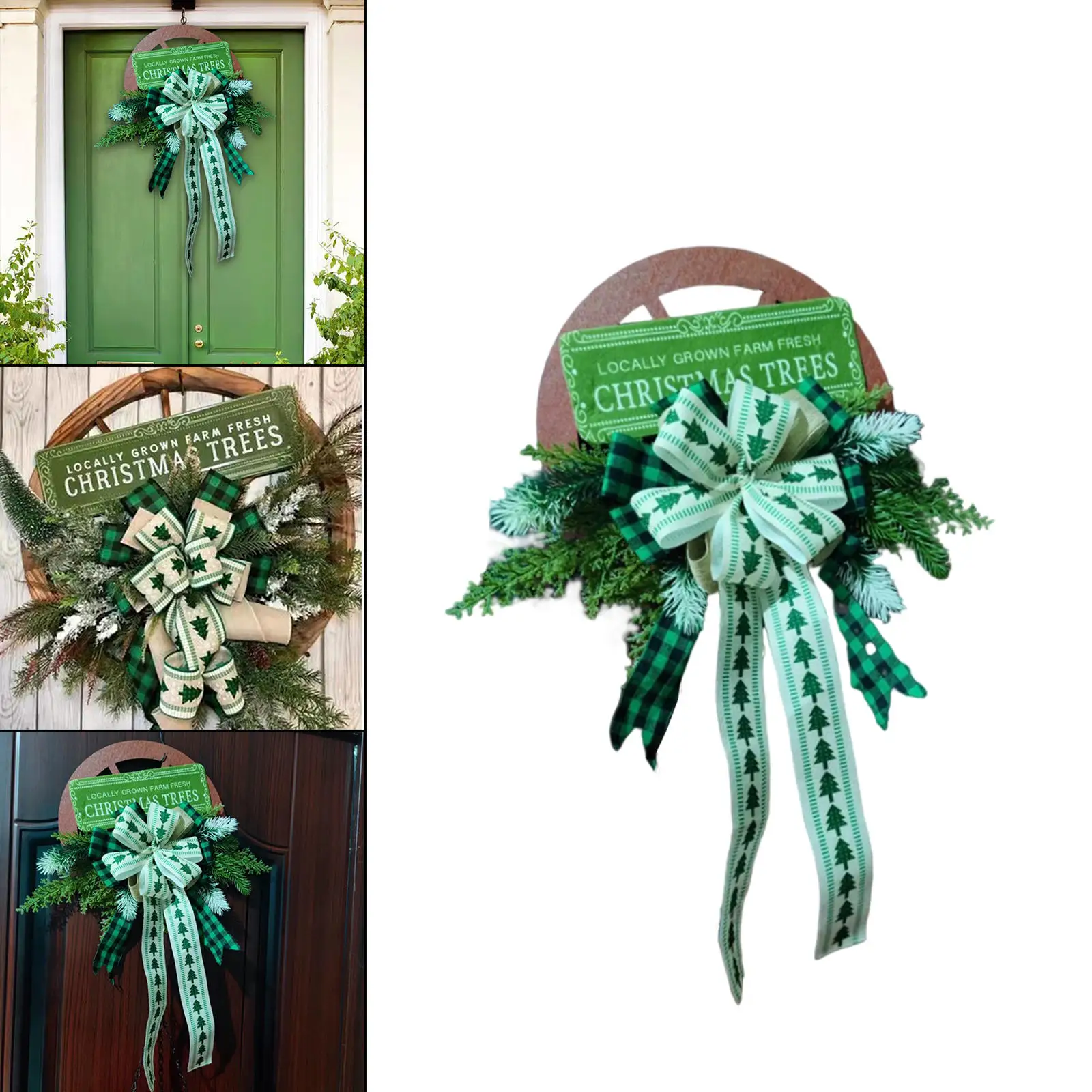 Artificial Christmas Wreath Garland Artificial Leaves Fake Front Door Decor