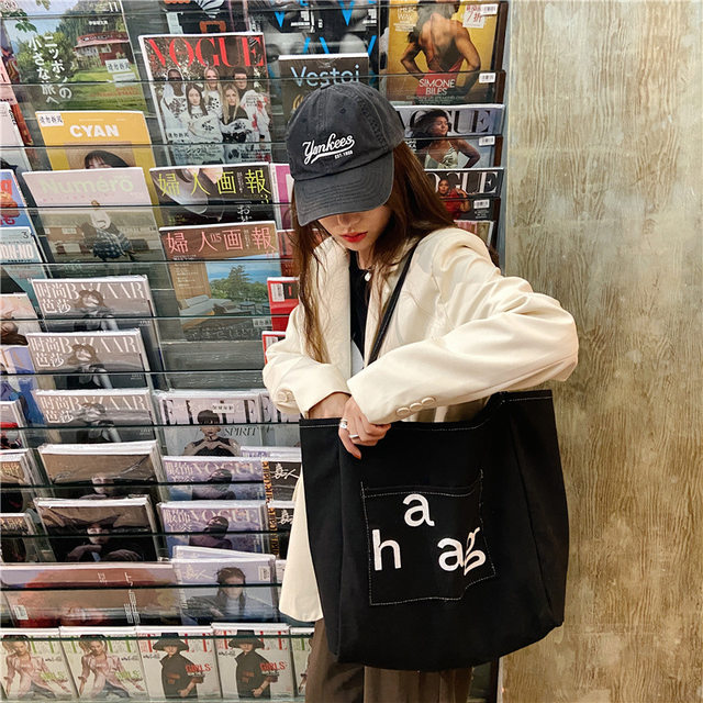 Women Bag Canvas Tote Bag Letter Casual Hasp Soft Shoulder Bag Handbag Purse  High-capacity Graffiti Bag Euro-America Style - AliExpress