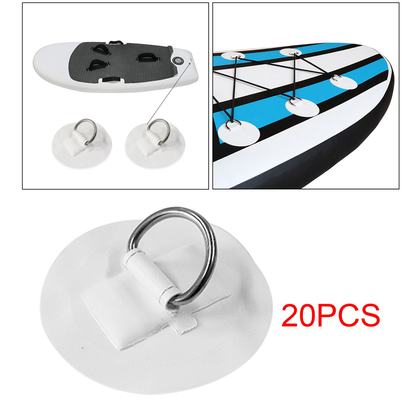 20Pcs Inflatable Kayak D Ring Kayak D-Ring PVC Pad Buckle Pull Ring Fitting