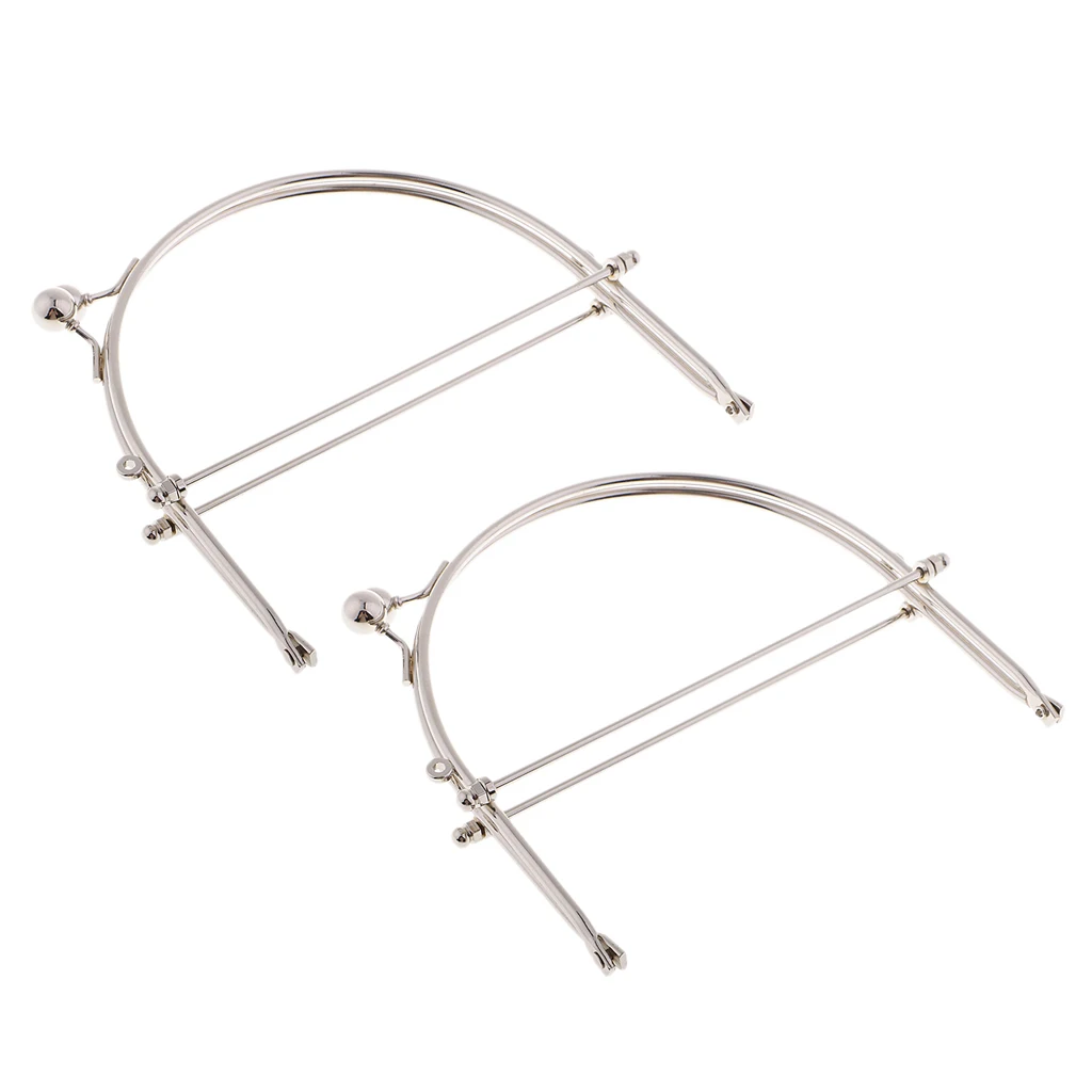 Silver Color Metal Purse Bag Frame Kiss Clasp Lock, Pack of 2