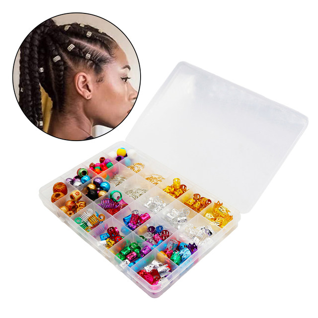 238Pcs Hair Jewelry Braid Rings Cuff Decor Pendants Dreadlocks Beads  Accessories