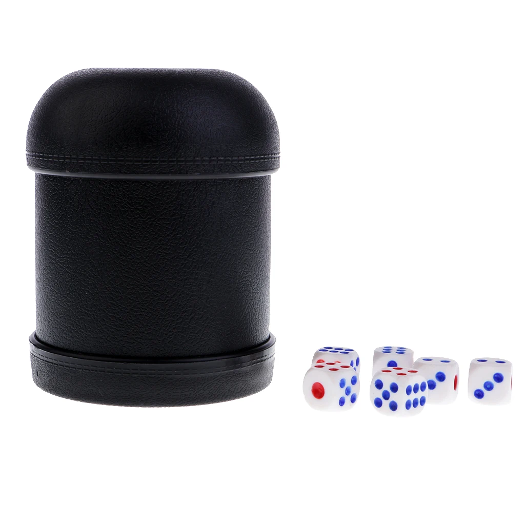 KTV Bar Gambling Casino Poker Game Dices w/ Cup Digital Dices for D&D RPG Black