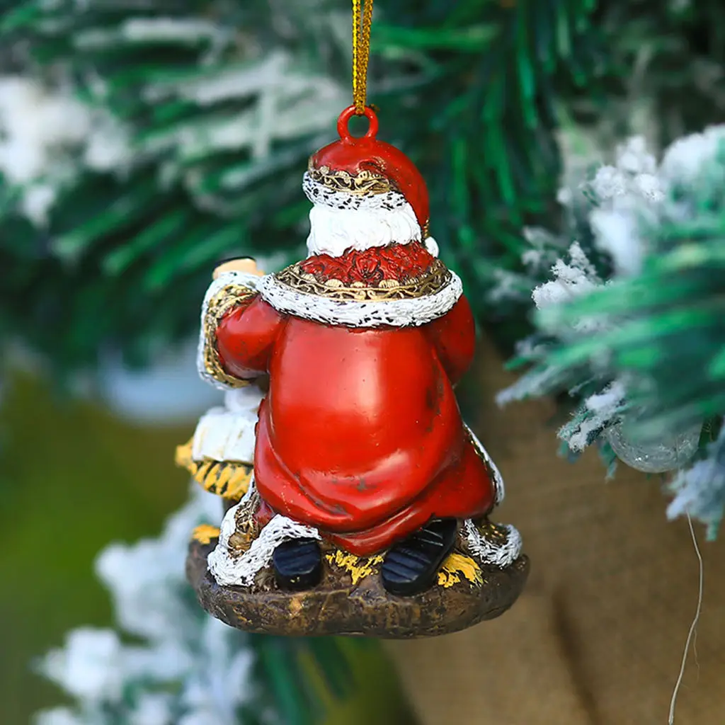 Santa Claus Hanging Pendant Christmas Tree Decoration for Offices Bars 8x5.3x6.2cm