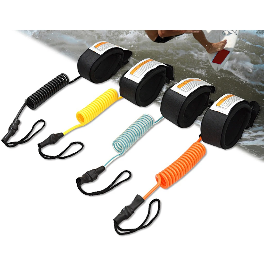 High Elasticity  Leash Premium Paddle Board Ankle / Wrist Strap Rolled Safety Leash