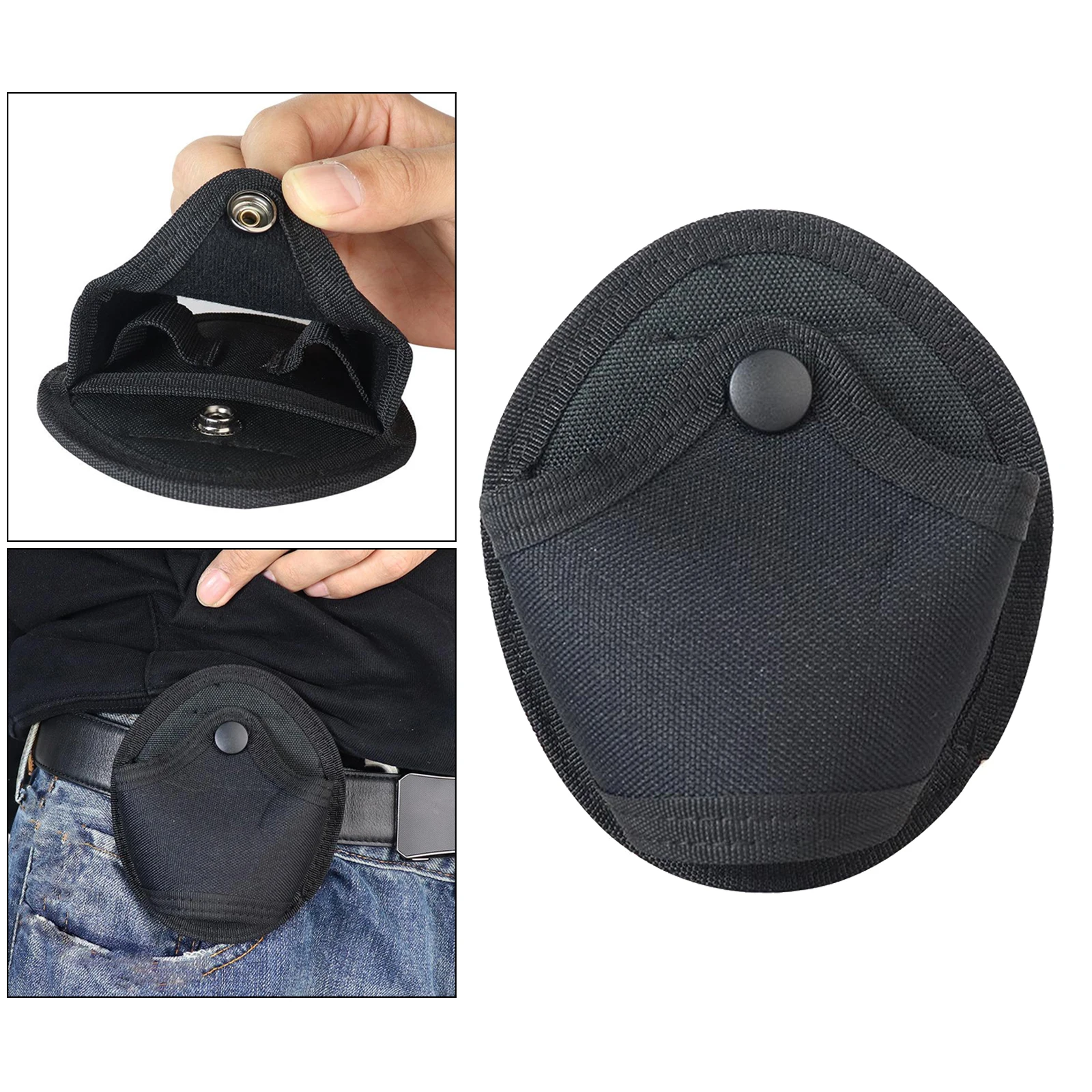 Durable Black Handcuffs Storage Case Outdoor Hunting Utility Holster Holder Bag Pocket Travel Climbing