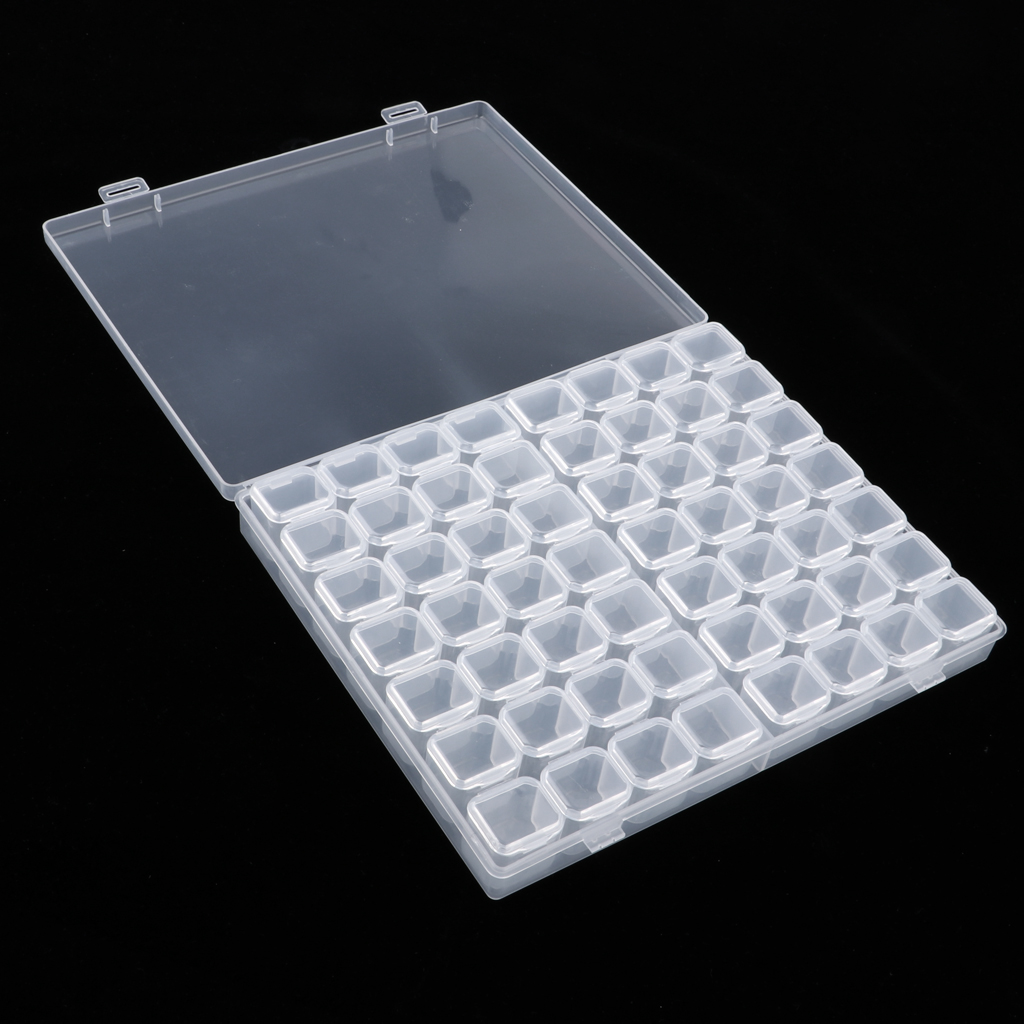 56 Grids Jewelry Dividers Box Organizer Adjustable Clear Plastic Bead Case