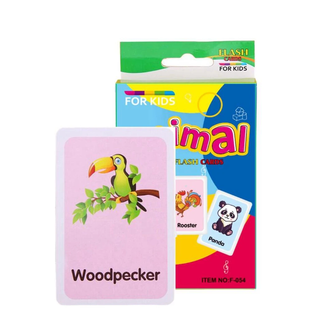 36 Pieces Preschool Educational Flash Cards for Kids Animals