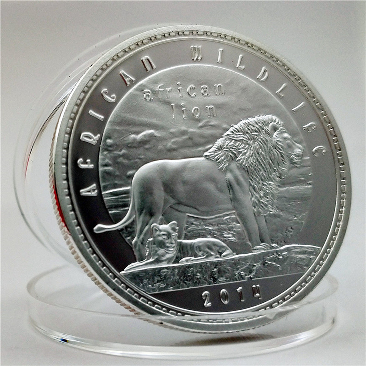 Zambia Lion Animal Commemorative Coin African Animal Coin Grassland Lion Silver Coin Crafts Collectibles