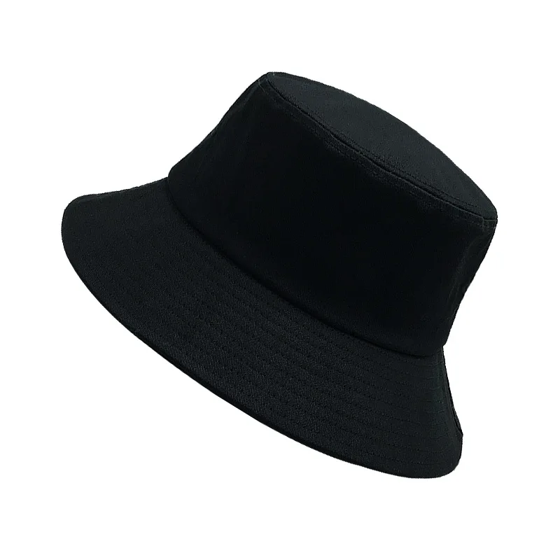brown bucket hat Women Large Size Sun Bucket Hat Big Head Fisherman Black Beige Cotton Panama Cap Plus Size Bucket Hats 54-57cm 57-60cm 60-63cm cow bucket hat