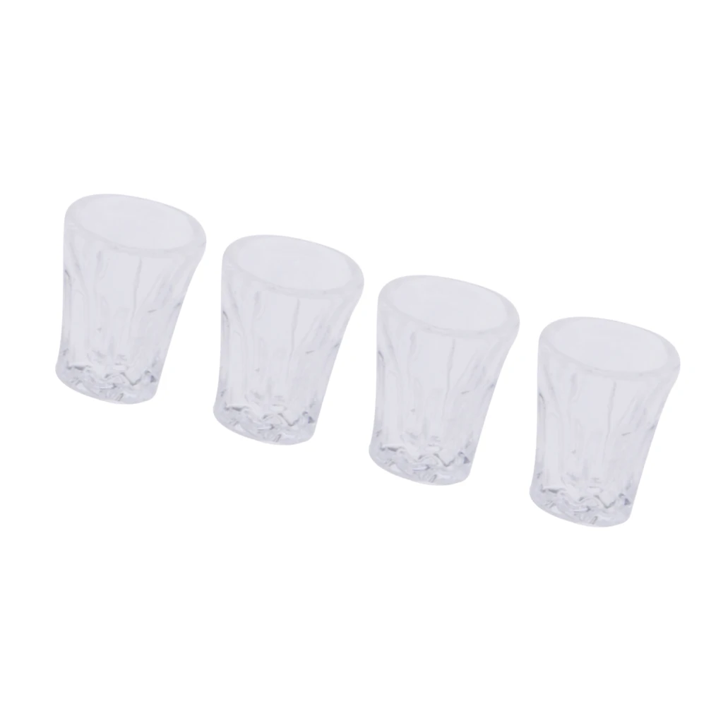 4pieces  1/12 Dolls House Miniature Kitchen Tableware Water Glasses Accessories