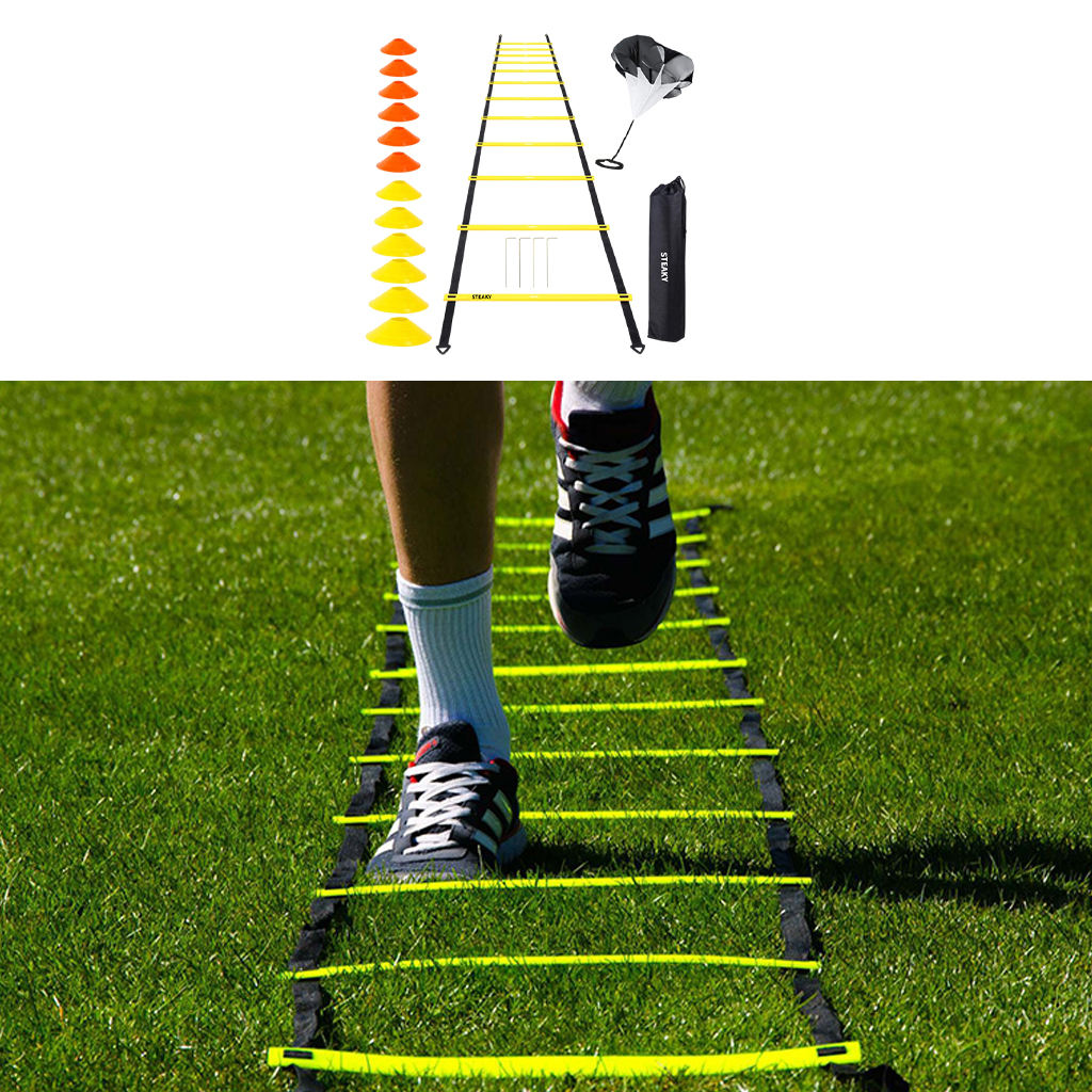 12 Rung Nylon Straps Training Ladders Agility Speed Ladder Stairs for Soccer Basketball Football Exercise Equipments