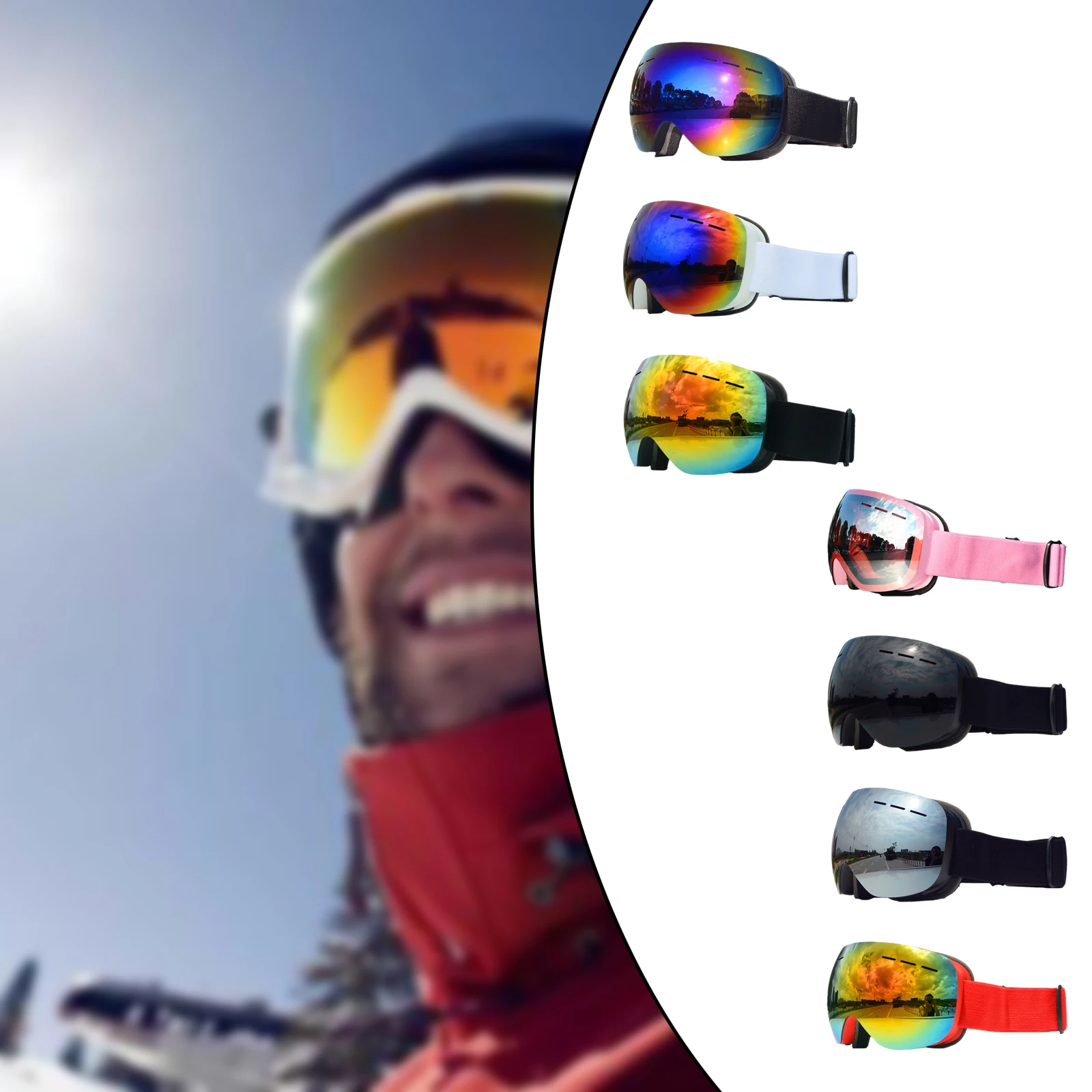 Magnetic Ski Goggles Snow Anti Fog Lenses Windproof Dustproof Glasses for Motorcycle Winter Snowmobile Boys Youth