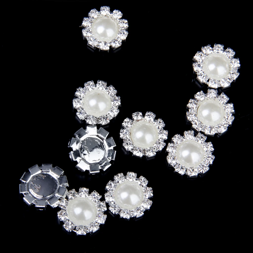 10pcs Drill Button Flatback Button DIY Jewelry Ornament Gift Decor 14.5mm