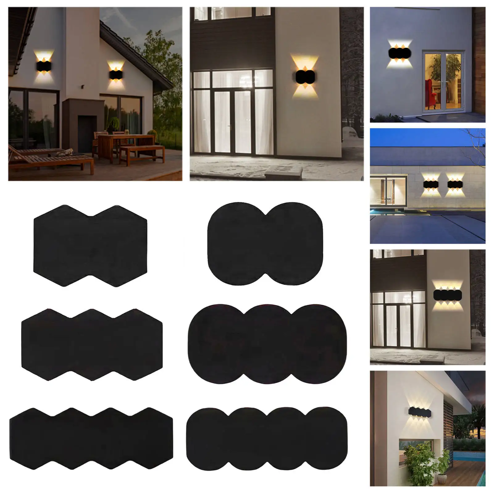 Black Wall Light IP65 up & Down LED Aluminum Exterior Lights Wall Lamp Sconce Lights for Outdoor Stairs Hallway Bedroom Porch