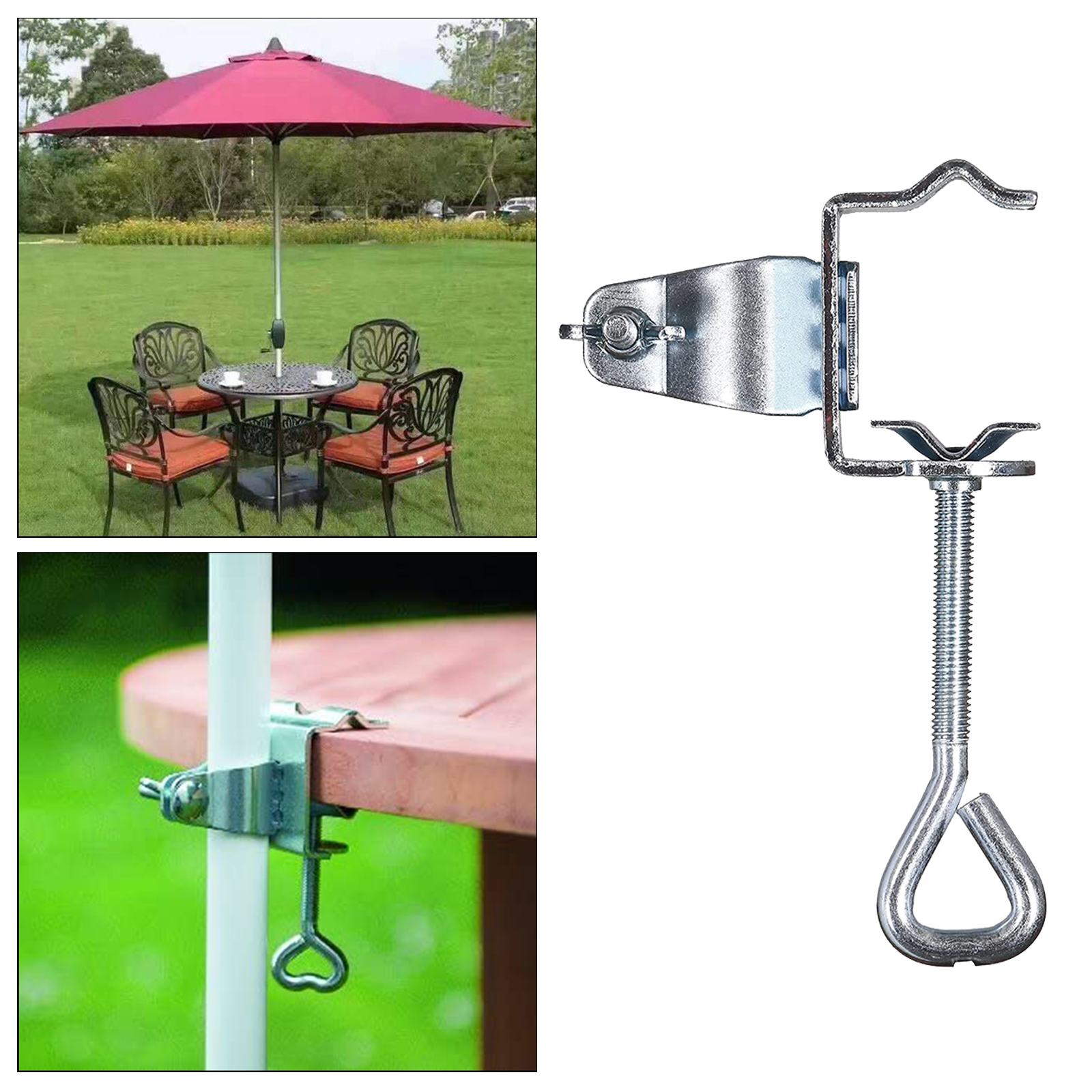 Courtyard Parasol Stand Portable GardenUmbrella Holder Clip Outdoor Patio Beach Clamp Stable Fixed Bracket for Sun Umbrellas