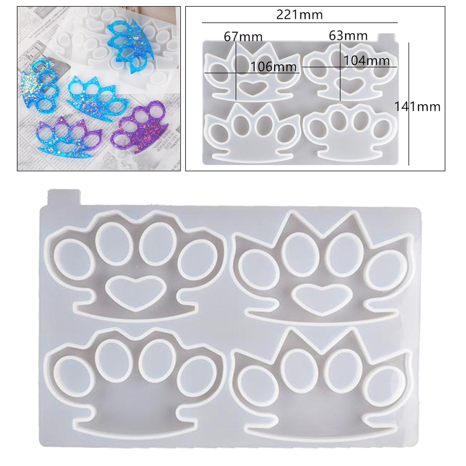 Silicone Mold Keychain Resin Casting Moulds for DIY Jewelry Making Tool Crafts