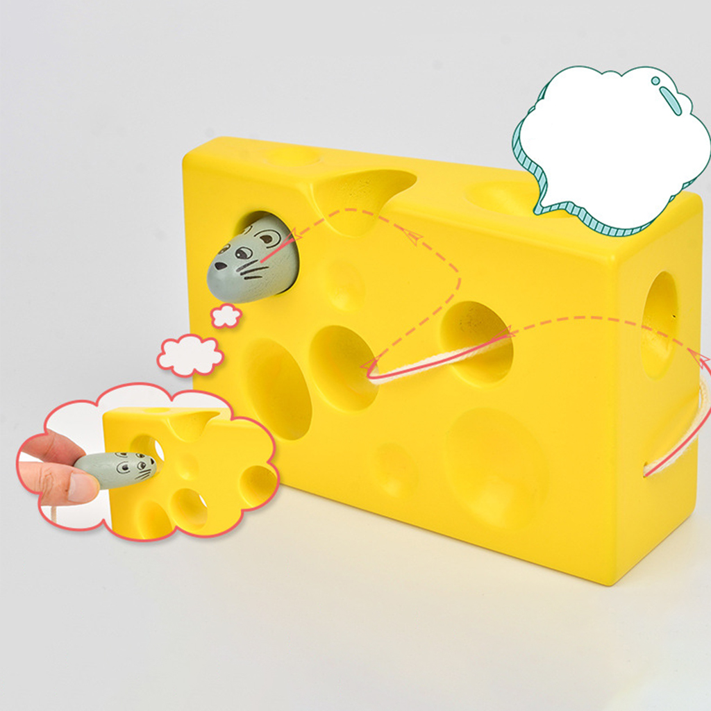 Cheese Threading Toys Montessori Educational Wooden Toys Children Puzzle Game for Boys Girls