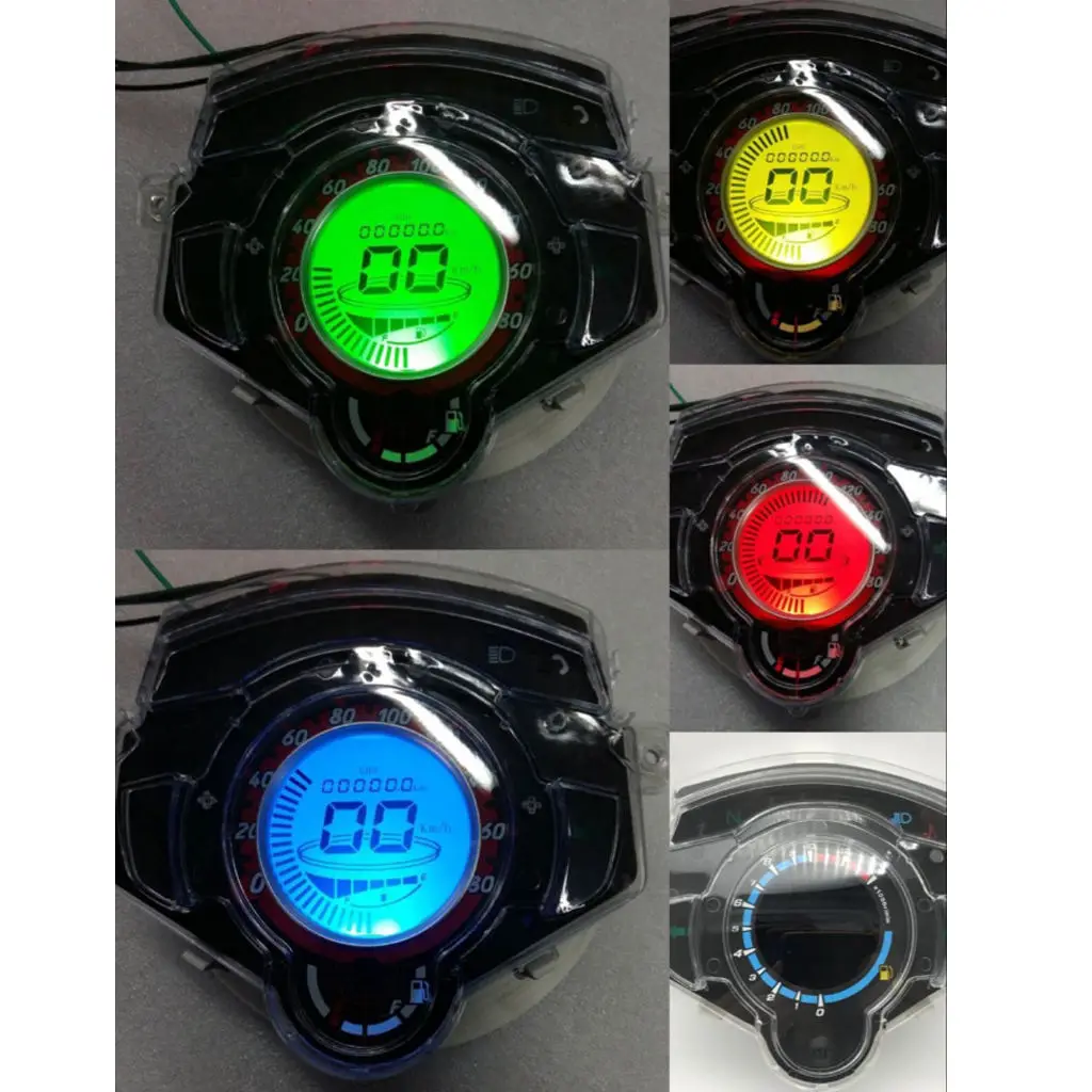 14000rpm Motorcycle Universal LCD Digital Speedometer Tachometer Odometer