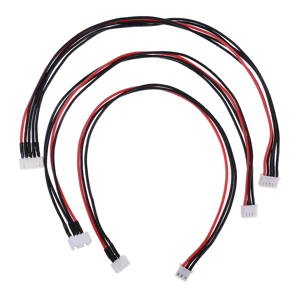 30cm Jst Xh 2S / 3S / 4S Lipo Battery Extension Cable Wires Male / Female for RC Car Boat Airplane, Pack of 3