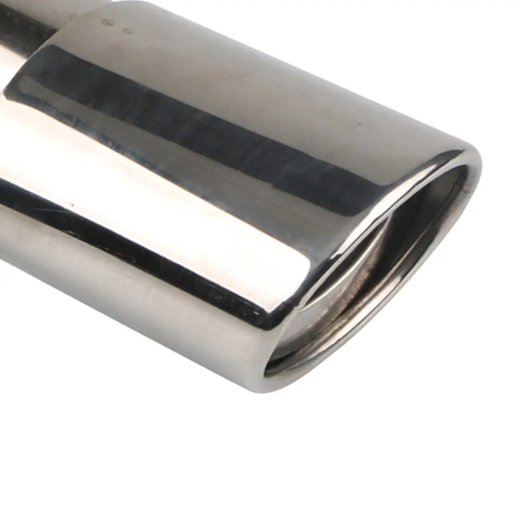 63mm Bolt-on Stainless Steel Auto Car Exhaust Tail Pipe Tip End Muffler Silver