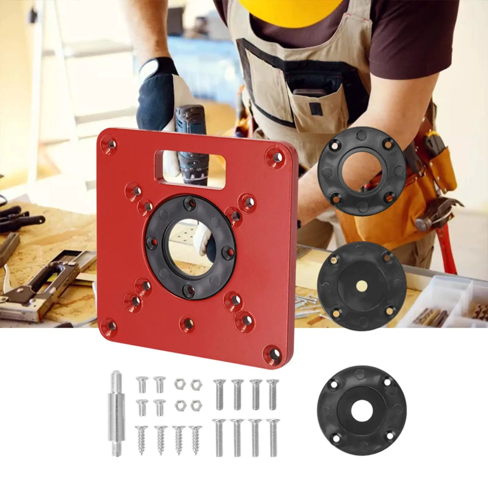 Multi-Functional Router Table Insert Plate with 4 Rings Woodworking Benches for DIY Kit