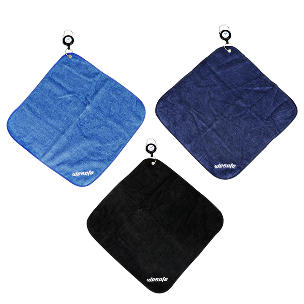 12x12 Inches Microfiber Golf Towel with Clip Sweat-absorbent Wiping Cloth Gym Supplies