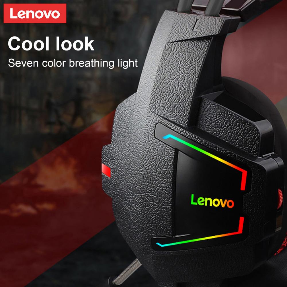 Lenovo Hu85 Gaming Headphone Wired USB Cool Noise Reduction Effect Lighting ABS Over-Ear Headphone HiFi Surround Cool Lighting 14 H02dacd1e27d844648c71f687f478b747R