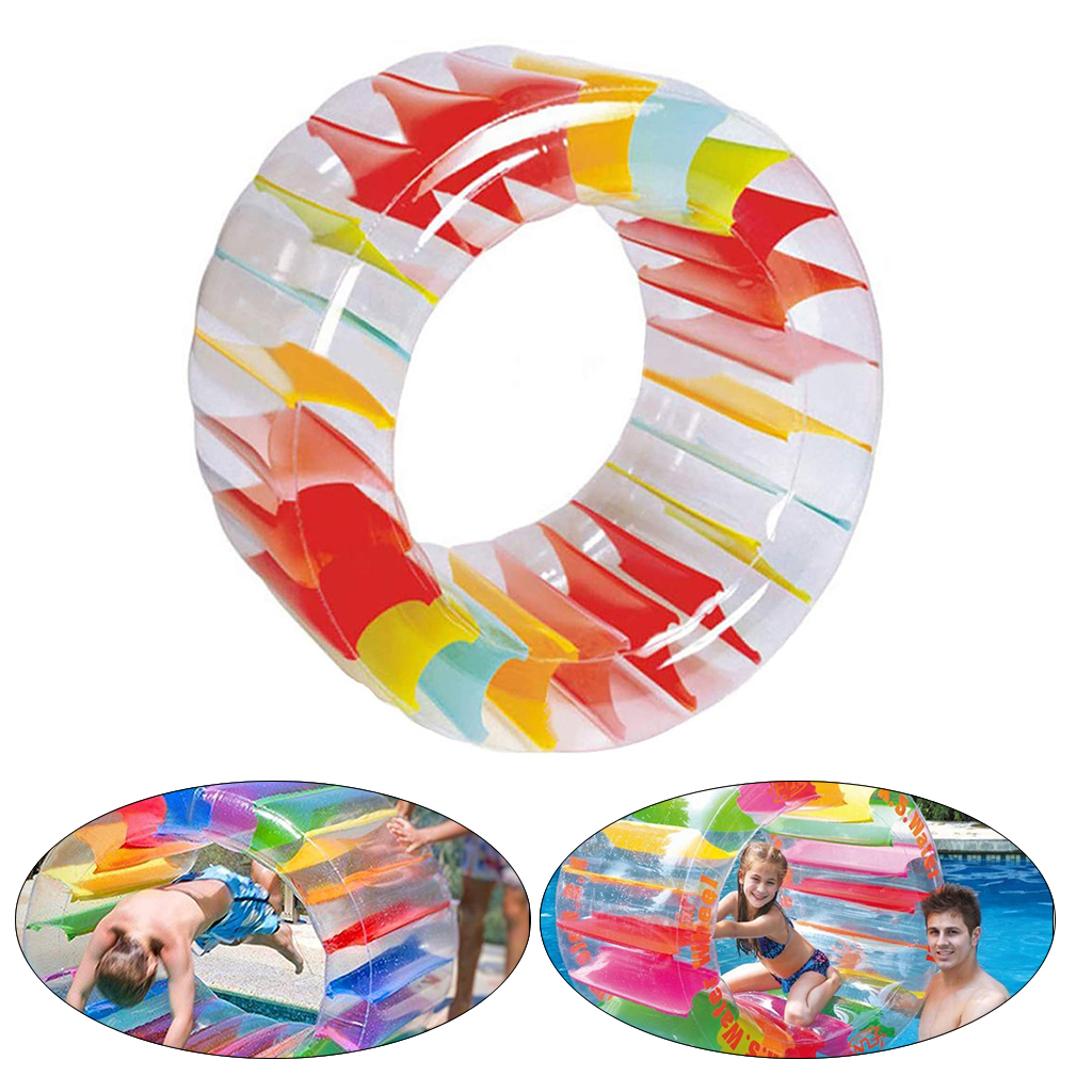 Kids Colorful Inflatable Water Wheel Roller Float 39inch Giant Roll Ball For Boys and Girls Swimming Pool Toys Grass Playing