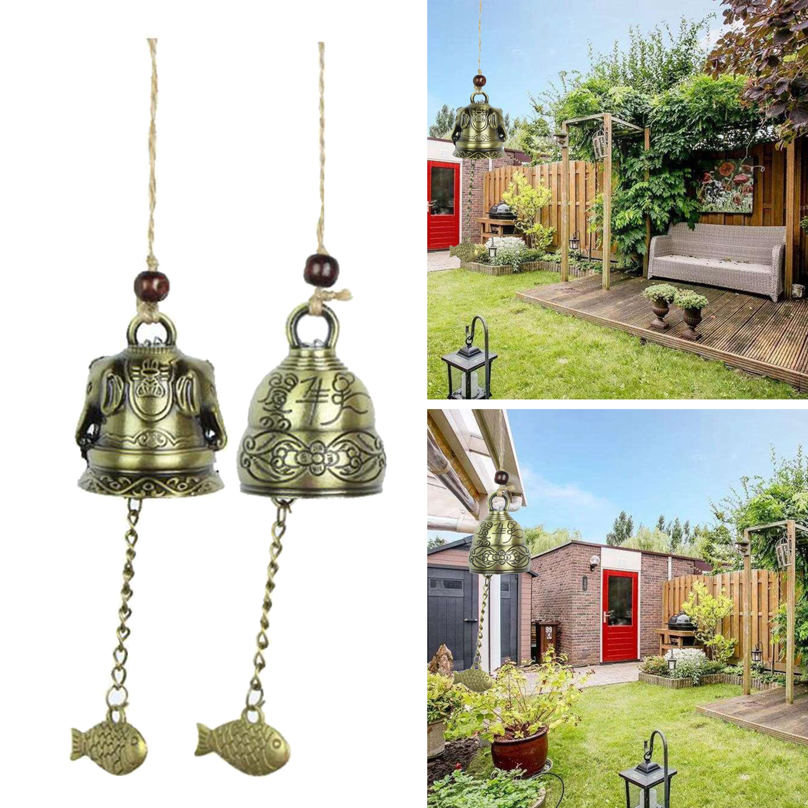 Fengshui Bell Vintage Bell Wind Chimes for Home Garden ing Good Luck Blessing Decor