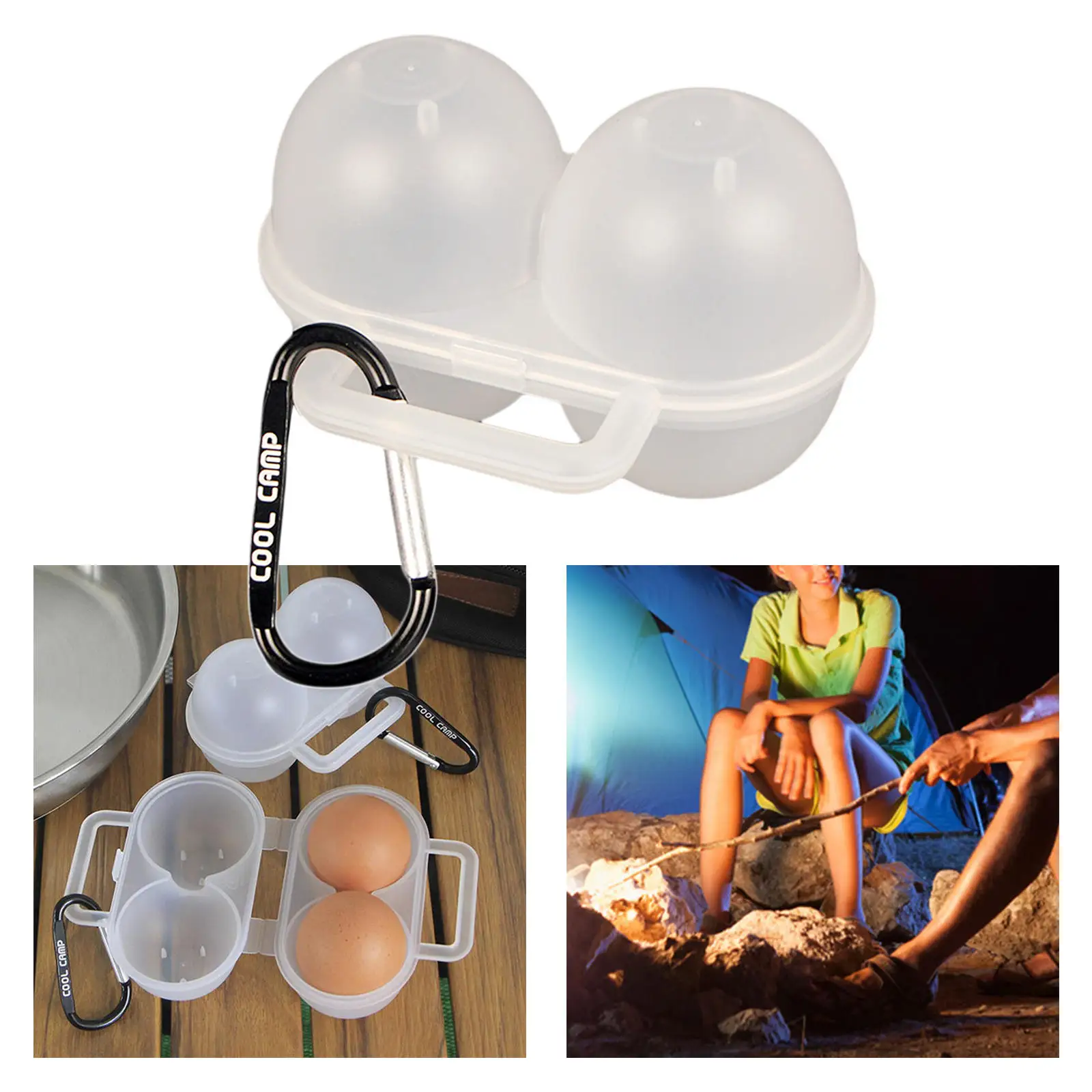 2 Grid Egg Storage Box Portable Egg Holder Container for Outdoor Camping Picnic Eggs Box Case Organizer Case