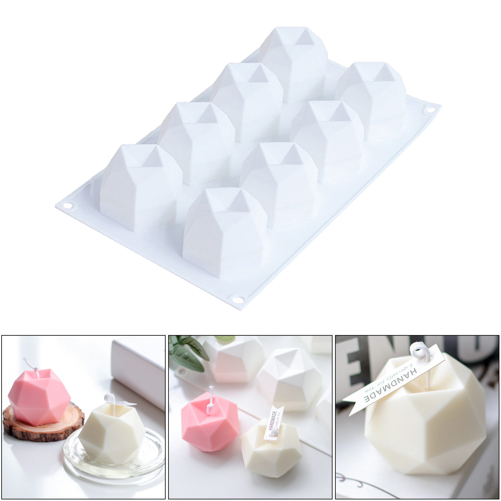 Silicone Diamond Cube Silicone Molds DIY Candle Making Mold 3D Silicone Soy Wax Candle DIY Crafting Mold Handmade Soap Moulds