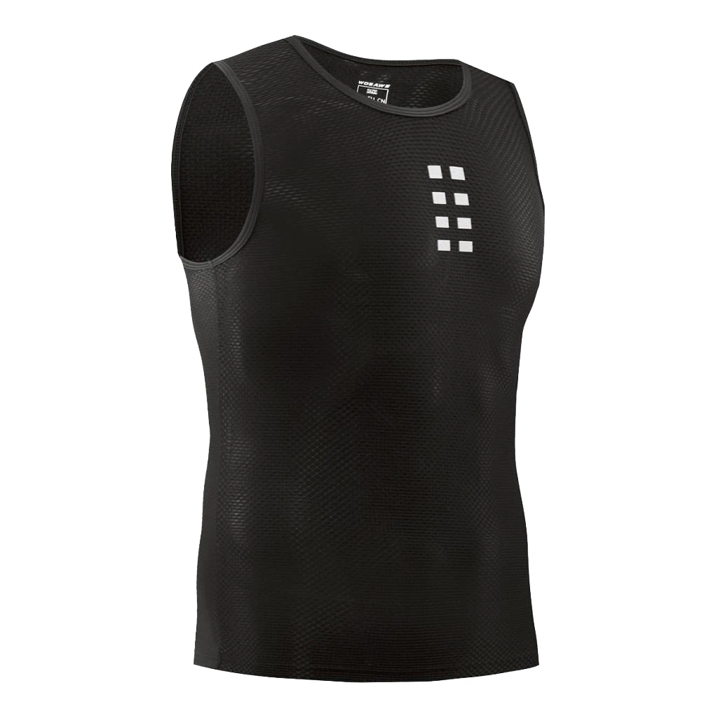 Reflective Men's Cycling Base Layer Top Undershirt Biking Sleeveless Shirt