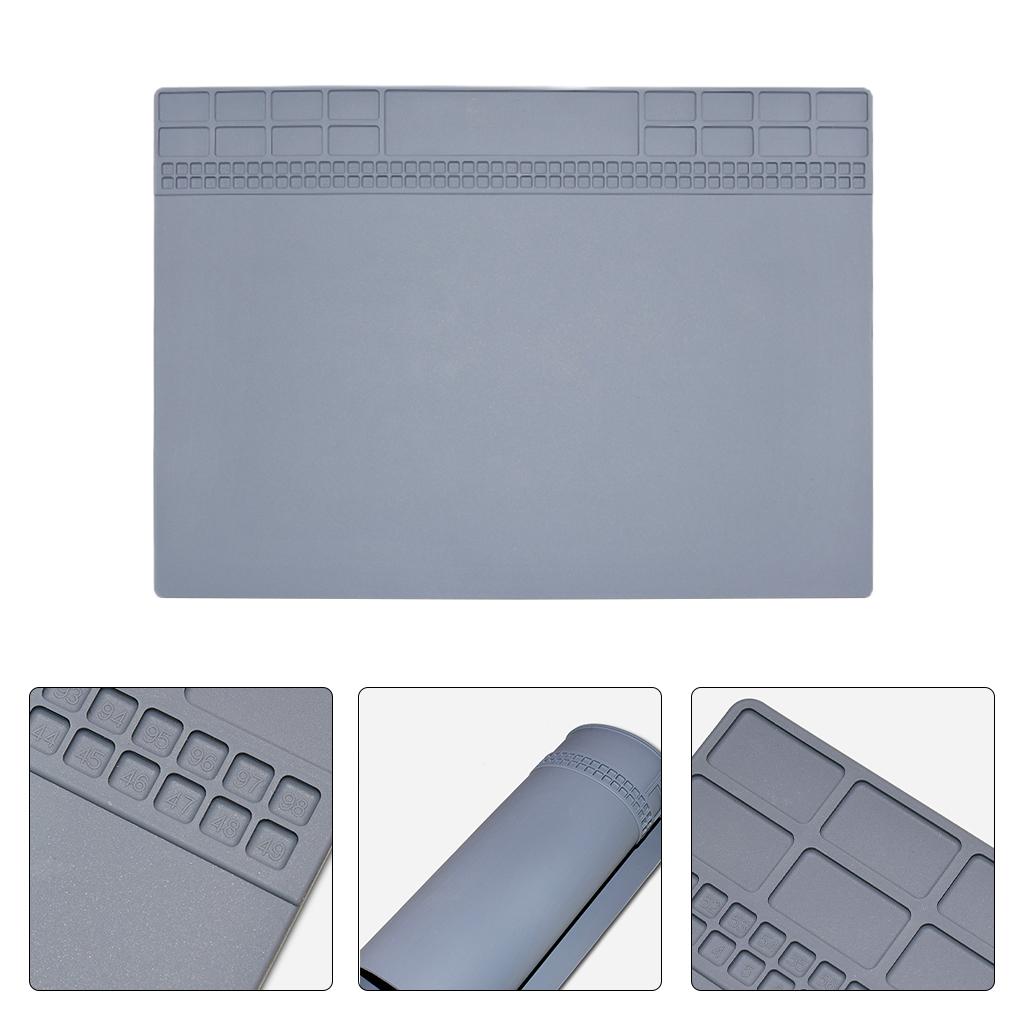 Silicone Soldering Mat Solder Pad Magnetic Mat Screw Position Soldering Work Station Mat Computer Repair Heat-Resistant Pad