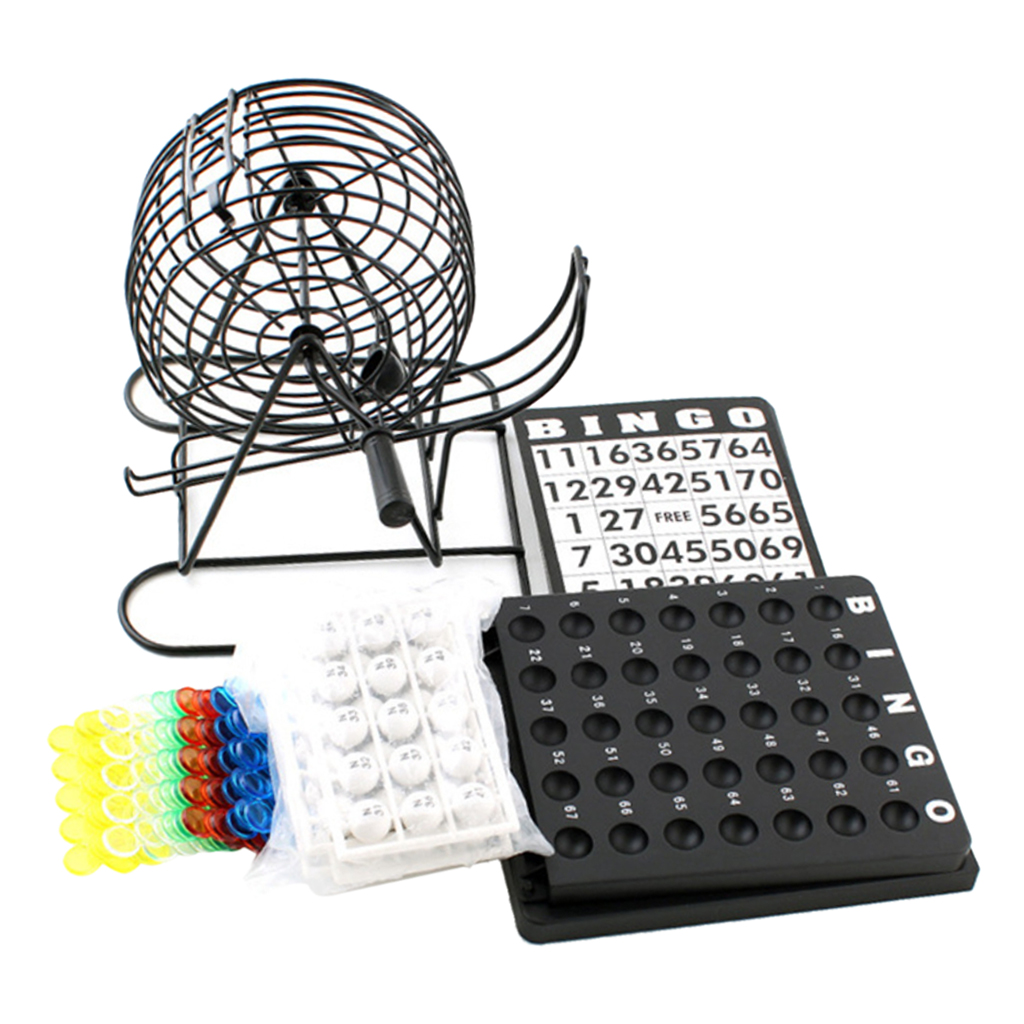 Bingo Lottery Cage Board Game Aids for Fun Toy 75 Balls 1Piece Blackboard