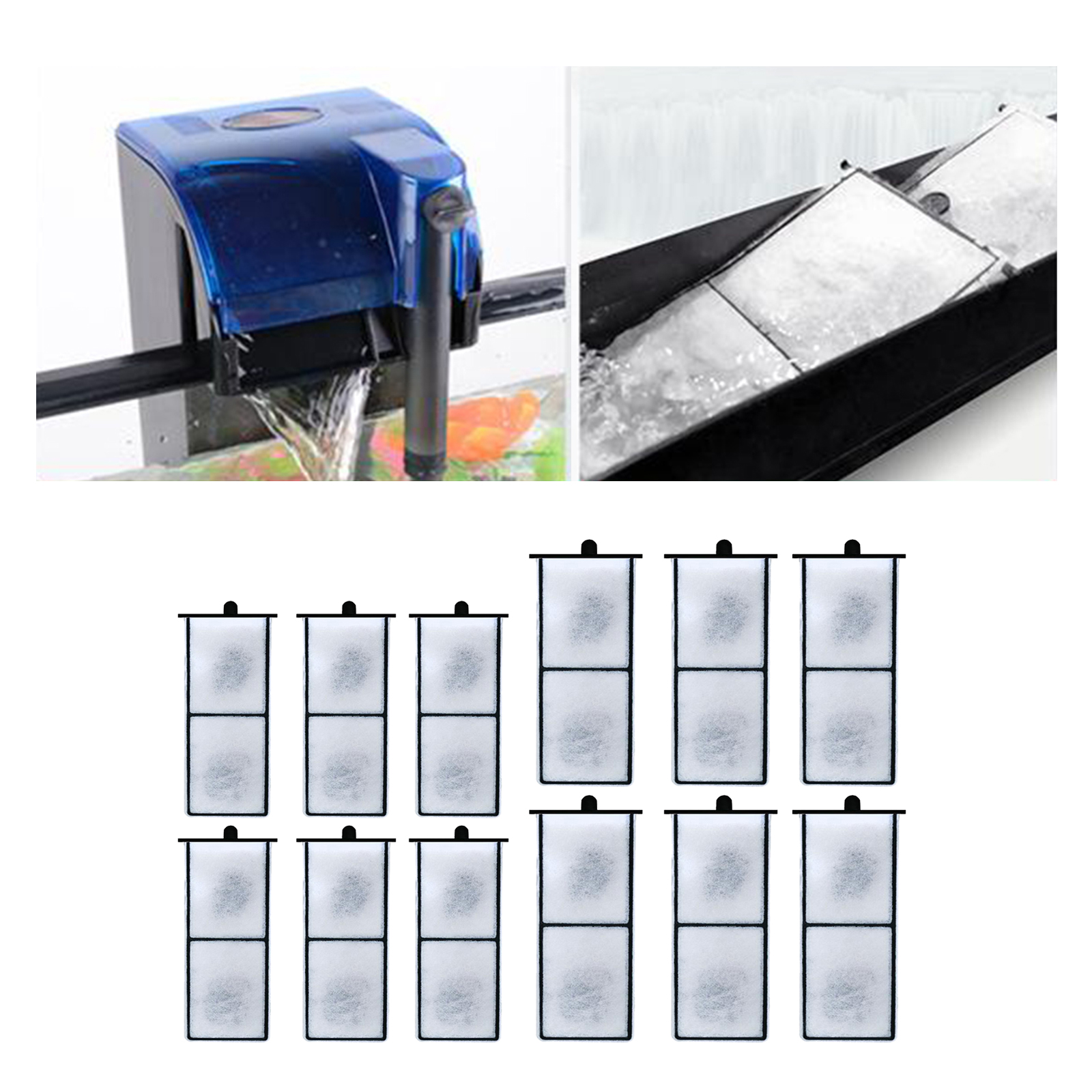 6Pieces White Aquarium Fish Tank Thick Biochemical Cotton Filter Pad Mat Media Sponge Fish Tank Fiber Bio Foam Filter