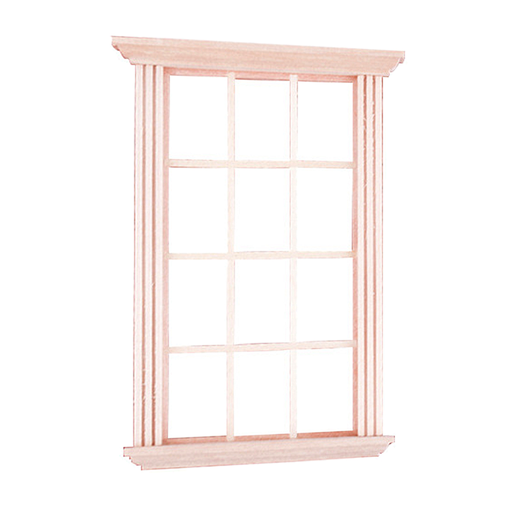 1:12 Wooden Window Frame Vintage Deco Window Dollhouse Furniture Model