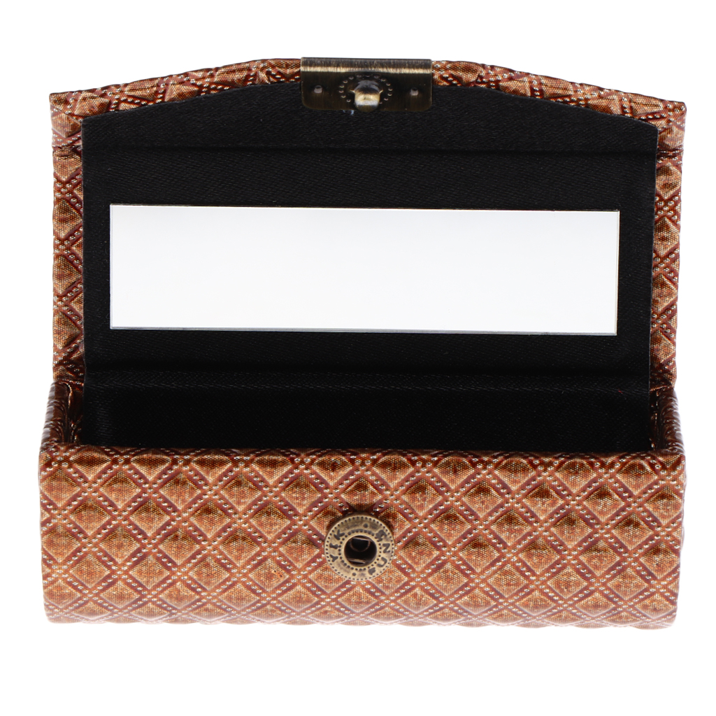 Lady Elegant Leather Single Lipstick Holder Case Storage Box W/ Mirror Gift