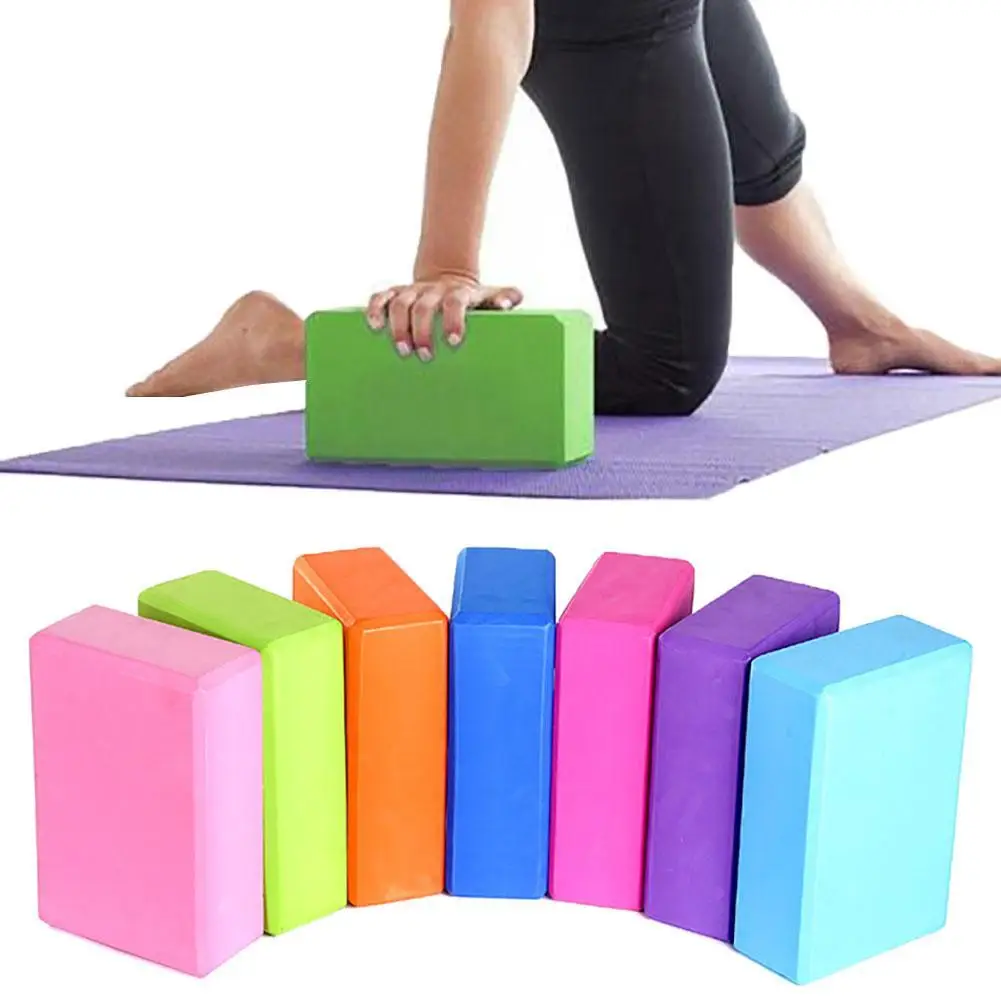 2pcs Yoga Block Pilates Foam Brick Stretch Gym Fitness Exercise Bolster New 